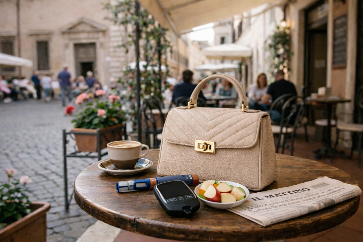 Mini bag sul tavolino di un caffe