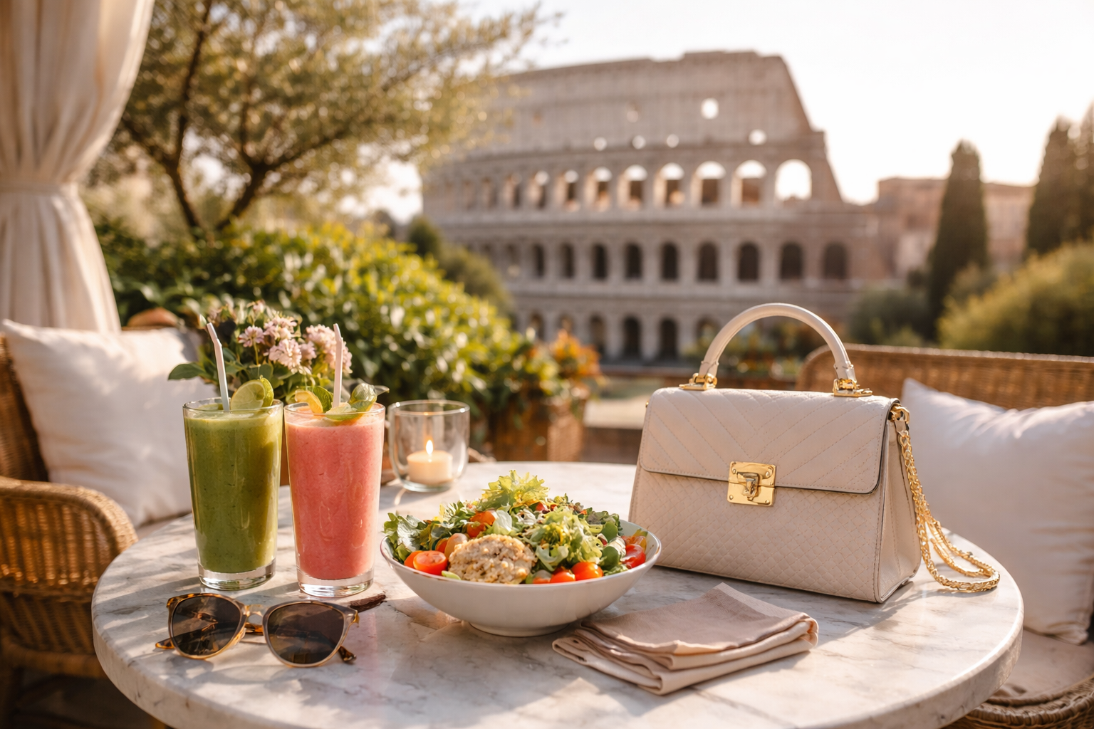 Mini bag su valigia da viaggio